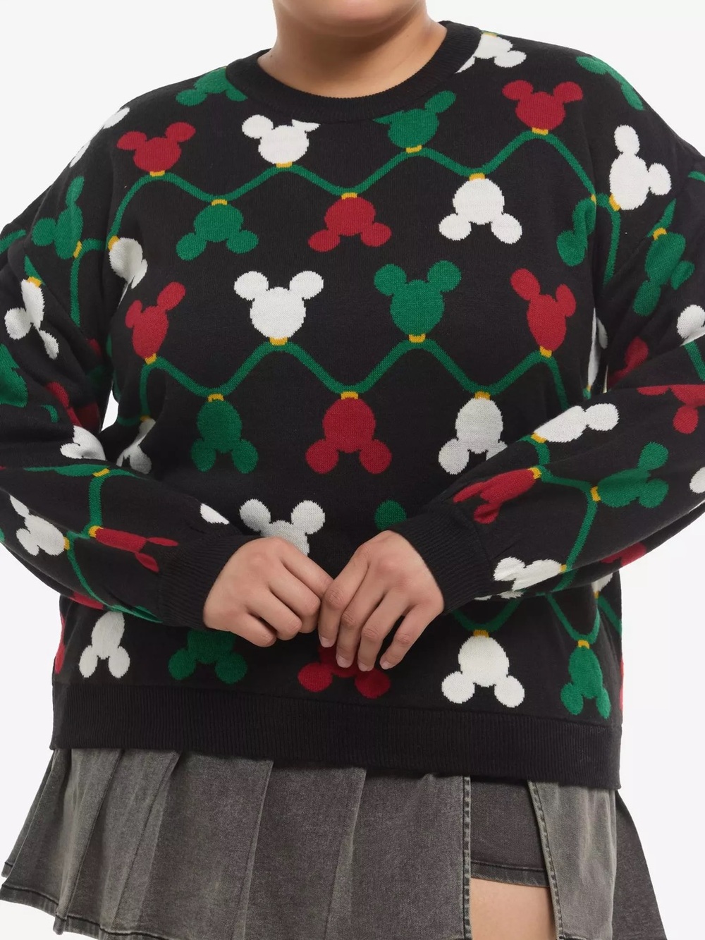 Disney Holiday Mickey Mouse String Lights Knit Sweater Plus Size Hot Topic